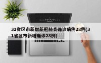 31省区市新增新冠肺炎确诊病例28例(31省区市新增确诊28例)