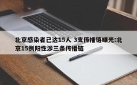 北京感染者已达15人 3支传播链曝光:北京15例阳性涉三条传播链