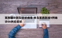 莱西确诊新型冠状病毒:青岛莱西新增9例确诊66例无症状